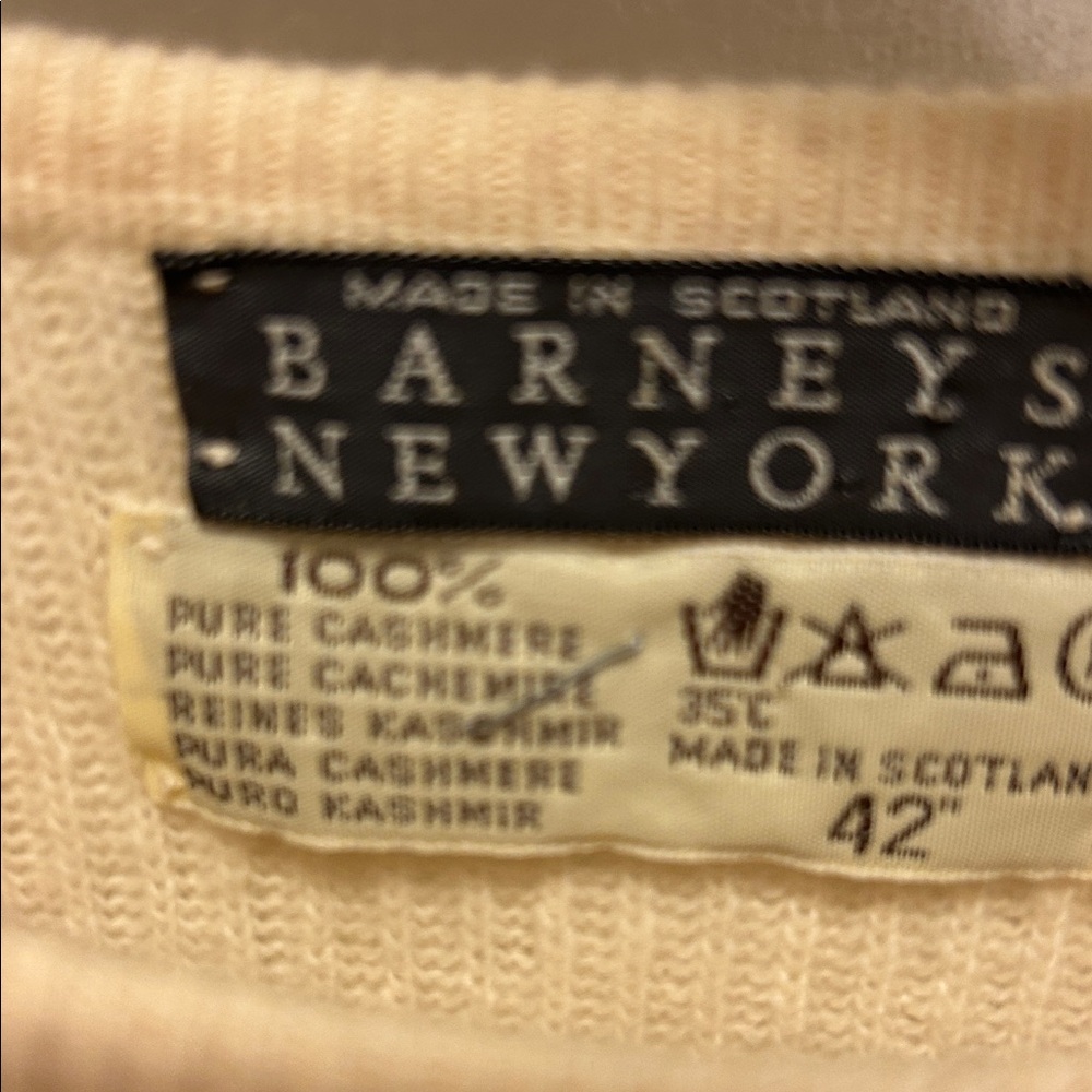 Barneys New York Cream Cashmere Sweater